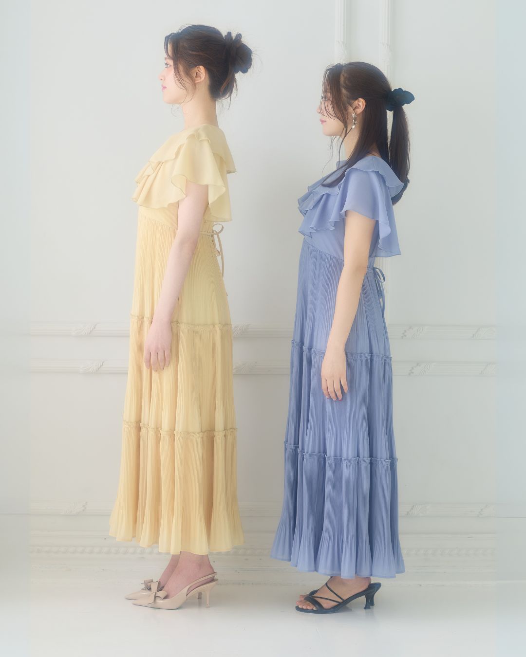 Frill Pleated Tiered Dress