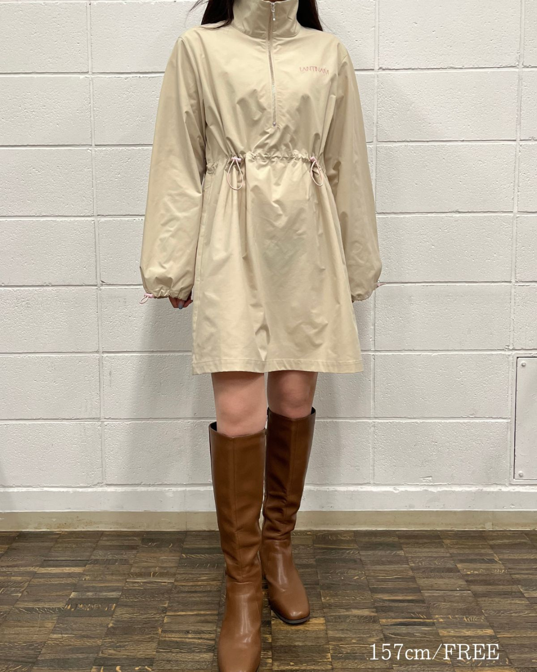 Half Zip  Hoodie Dress