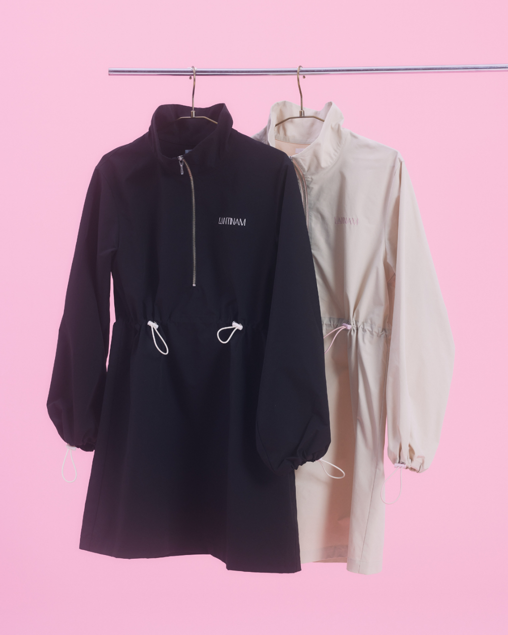 Half Zip  Hoodie Dress