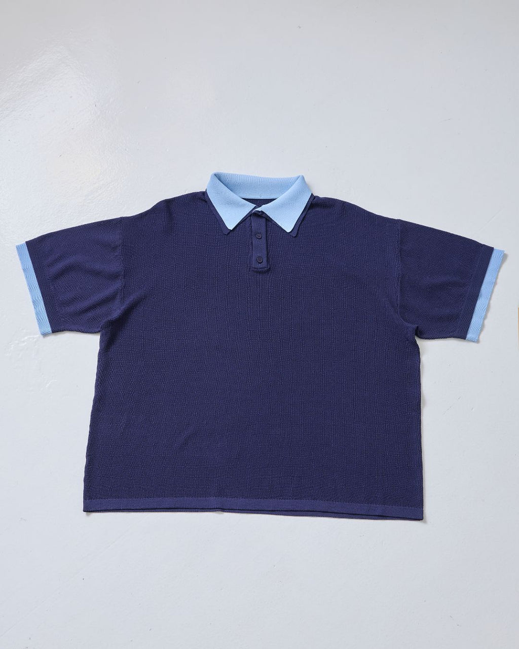 <Unisex> W Collar Rayered Knit Polo