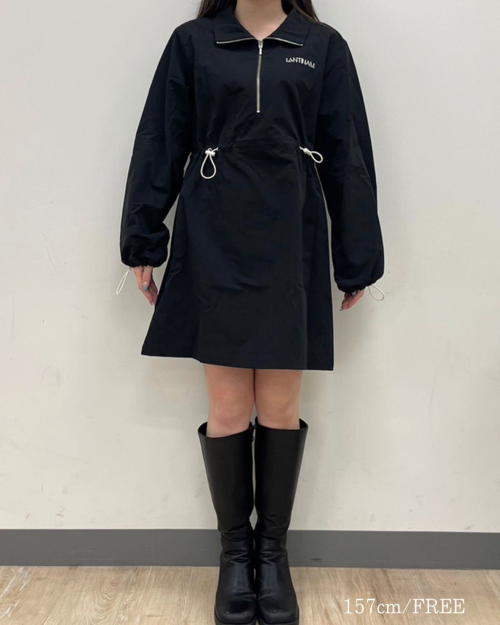 Half Zip  Hoodie Dress