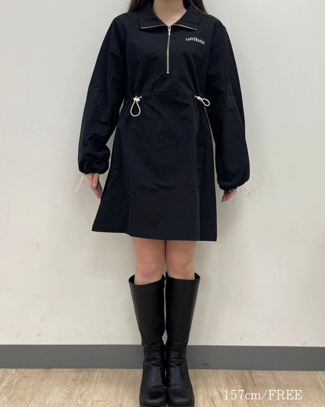 Half Zip  Hoodie Dress