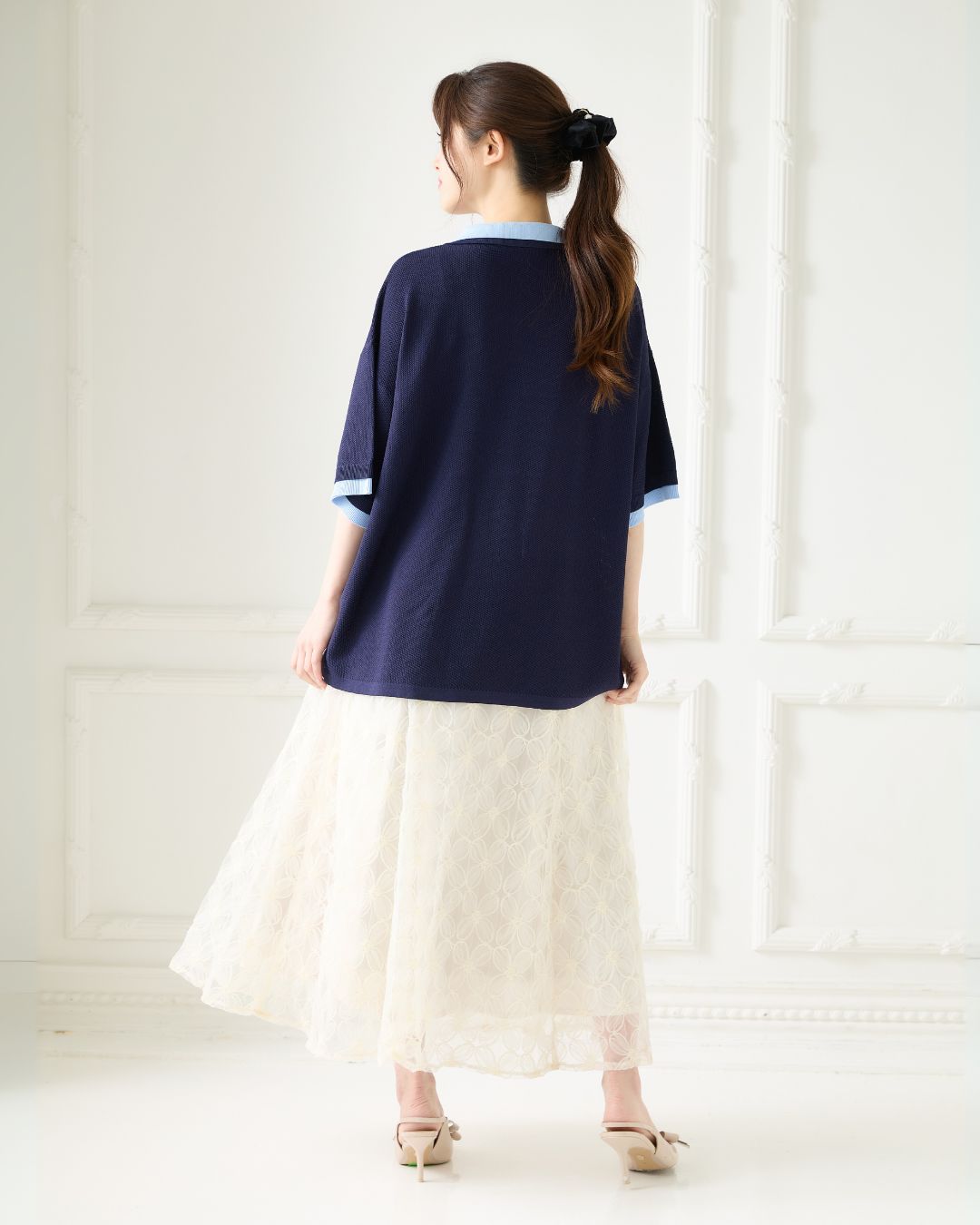 <Unisex> W Collar Rayered Knit Polo