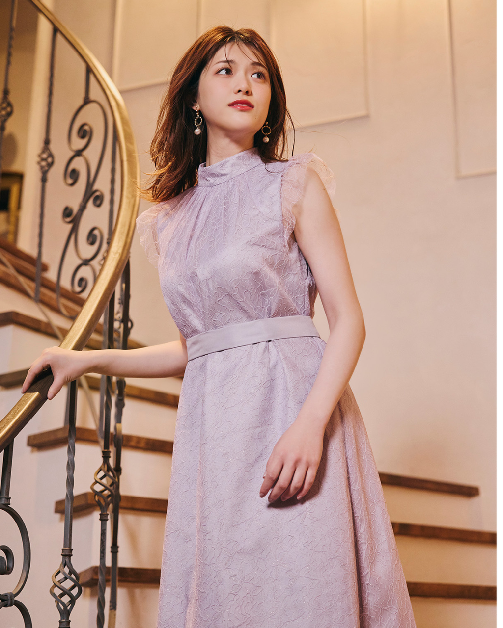 Lame Flower Tulle Dress