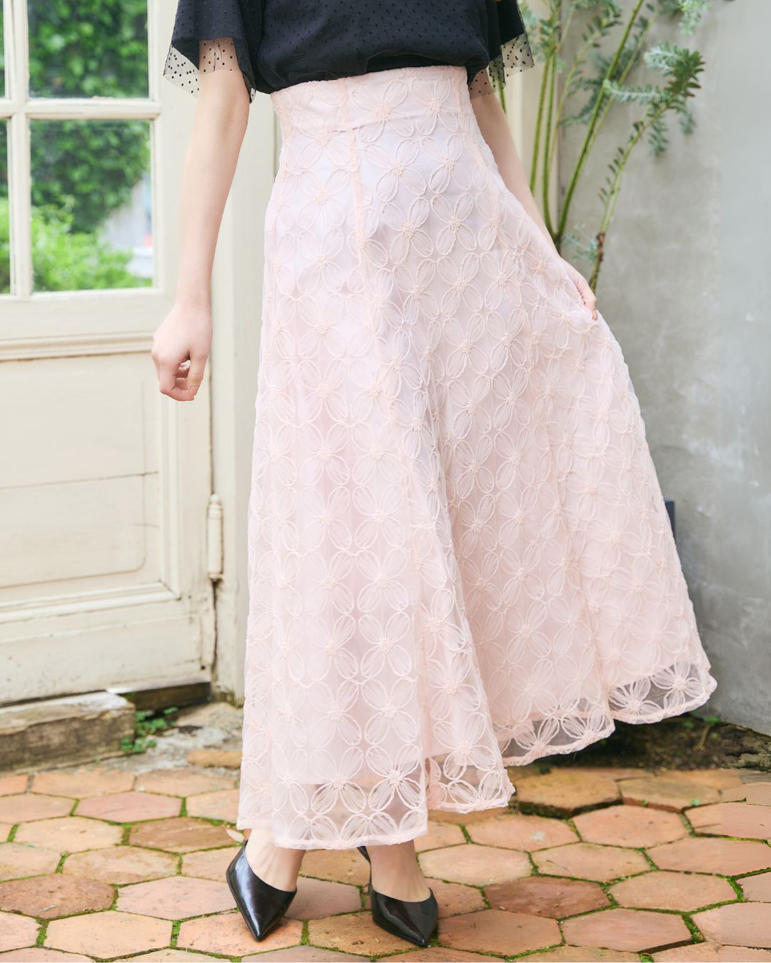 Tule Flower Flare Skirt