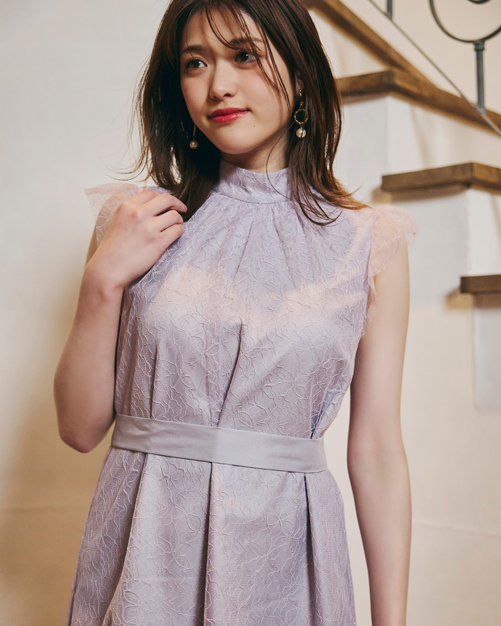 Lame Flower Tulle Dress