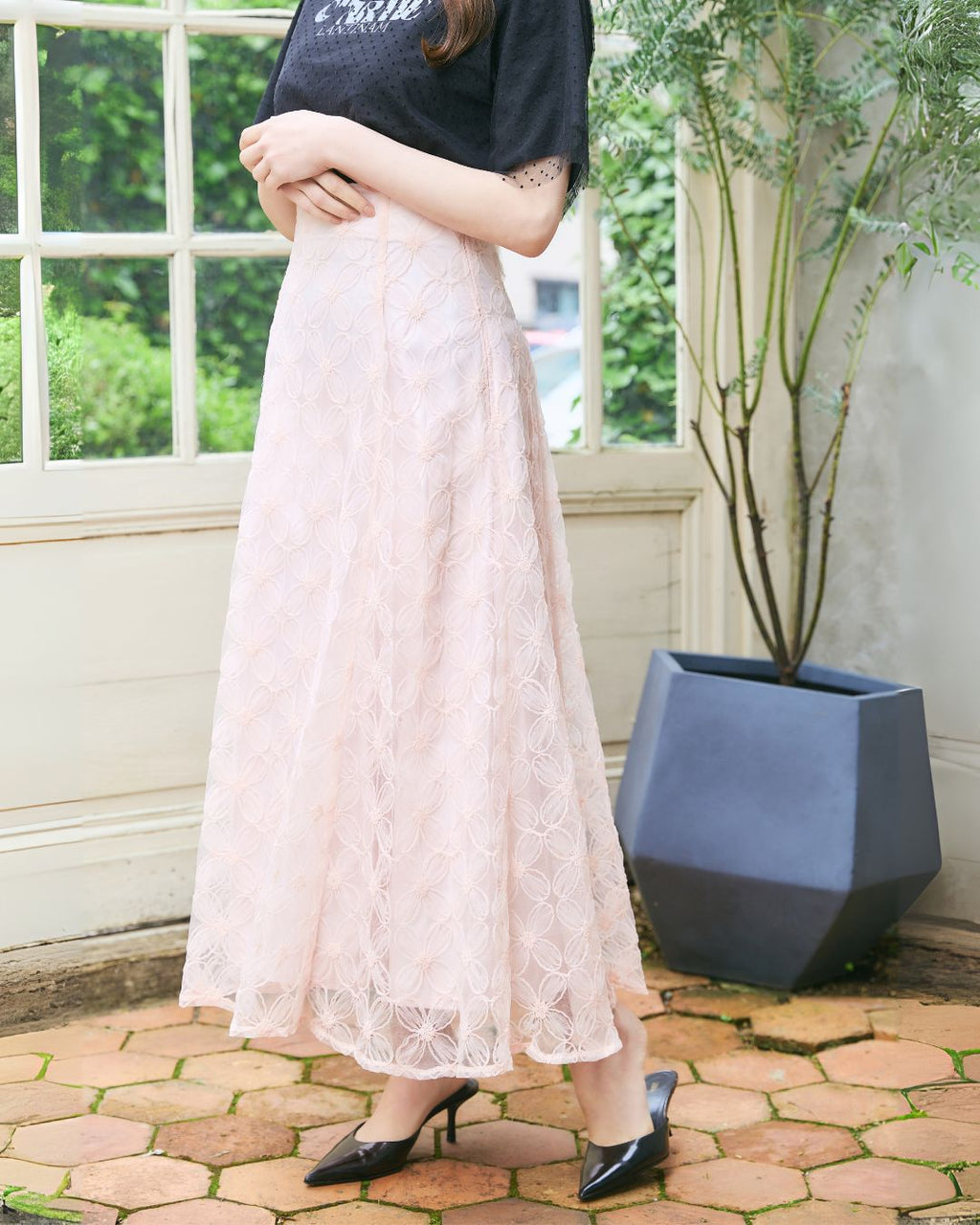 Tule Flower Flare Skirt