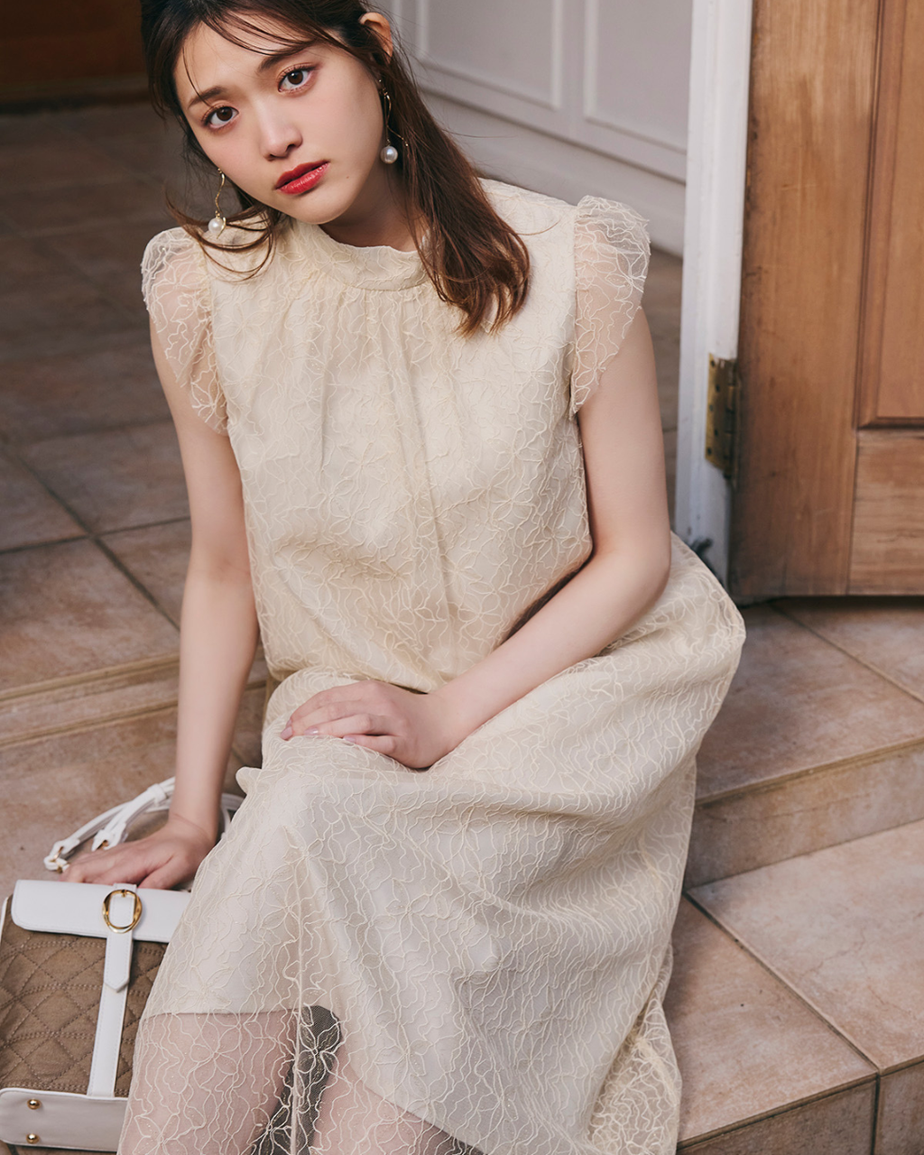 Lame Flower Tulle Dress