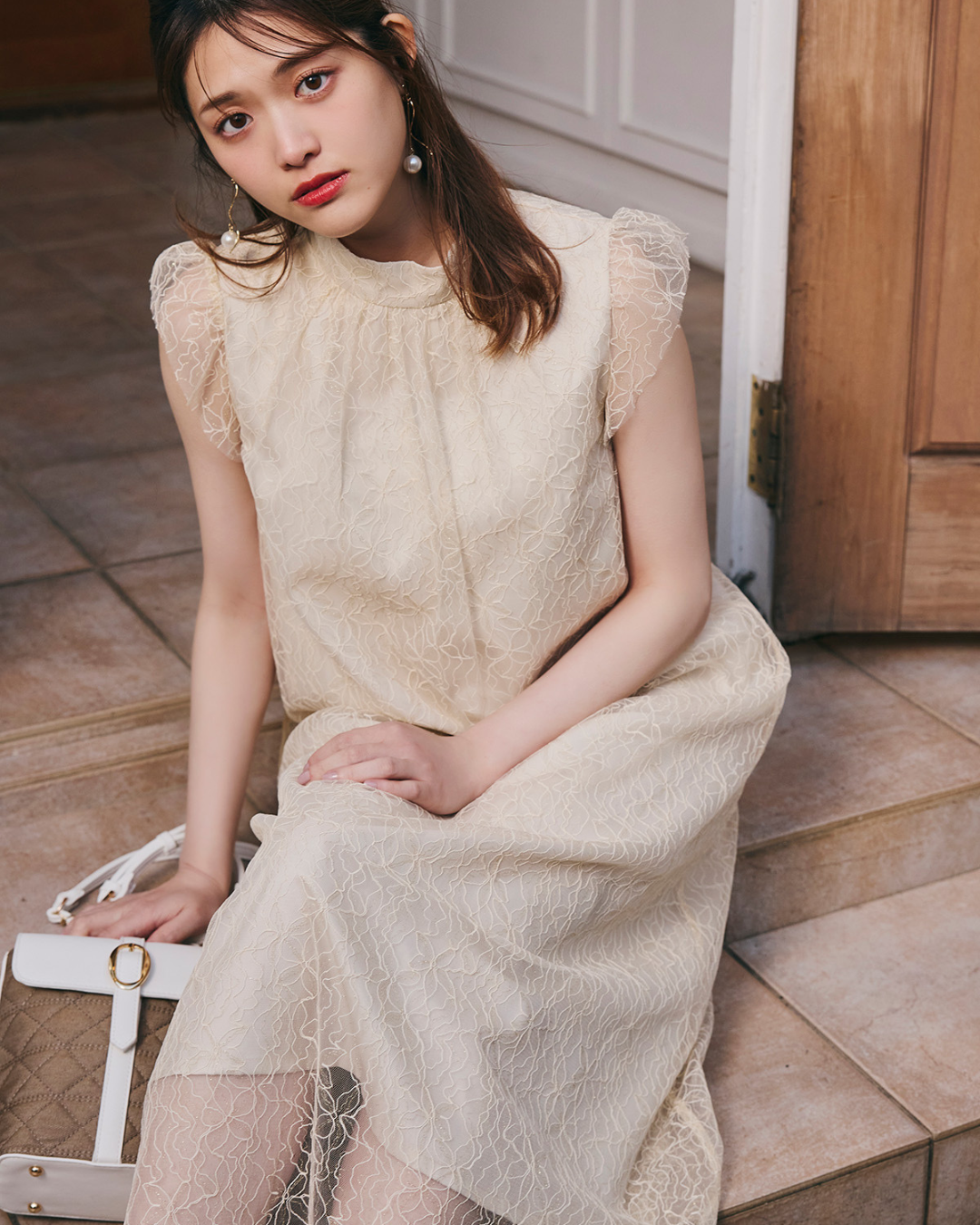 Lame Flower Tulle Dress