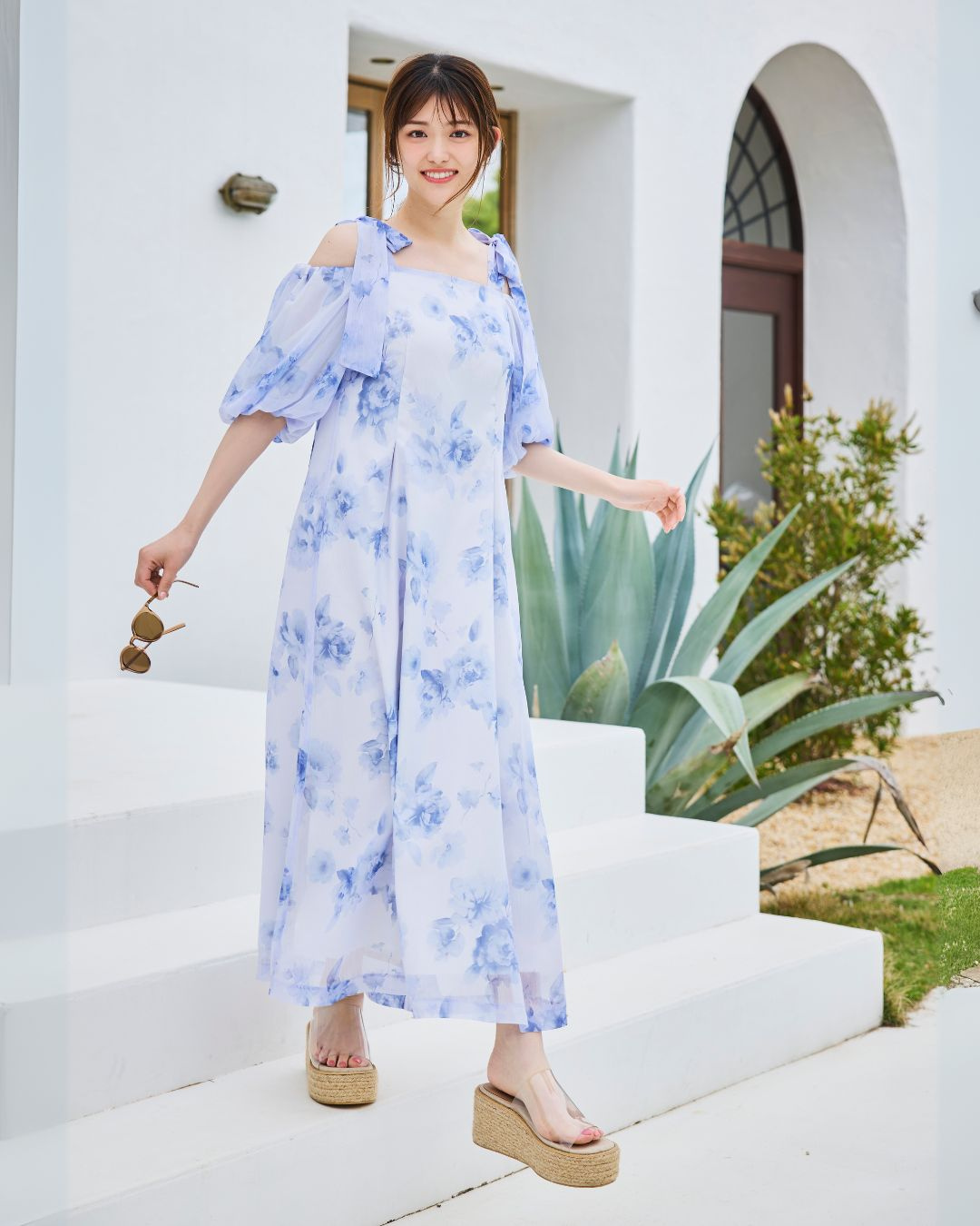 Lisianthus Ribbon Off Shoulder Dress