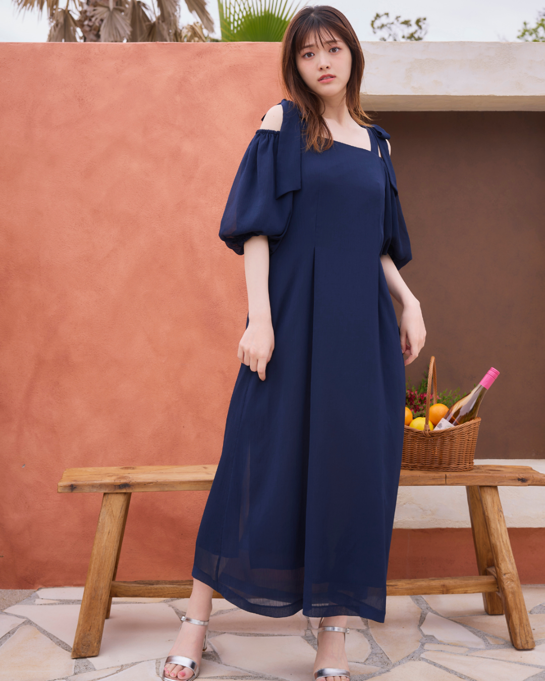 Lisianthus Ribbon Off Shoulder Dress