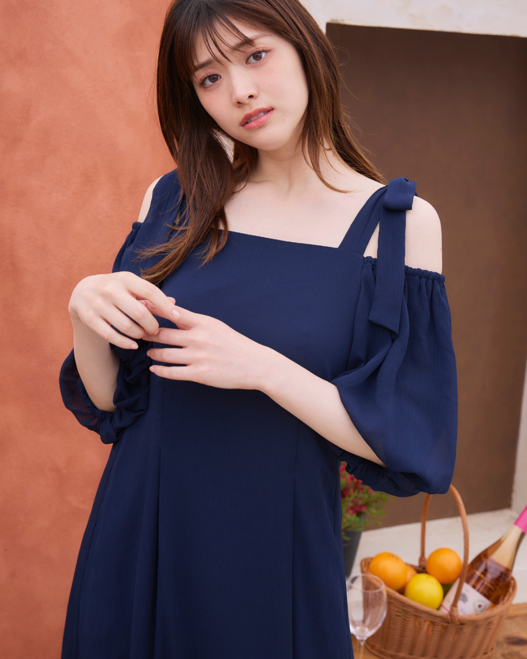 Lisianthus Ribbon Off Shoulder Dress
