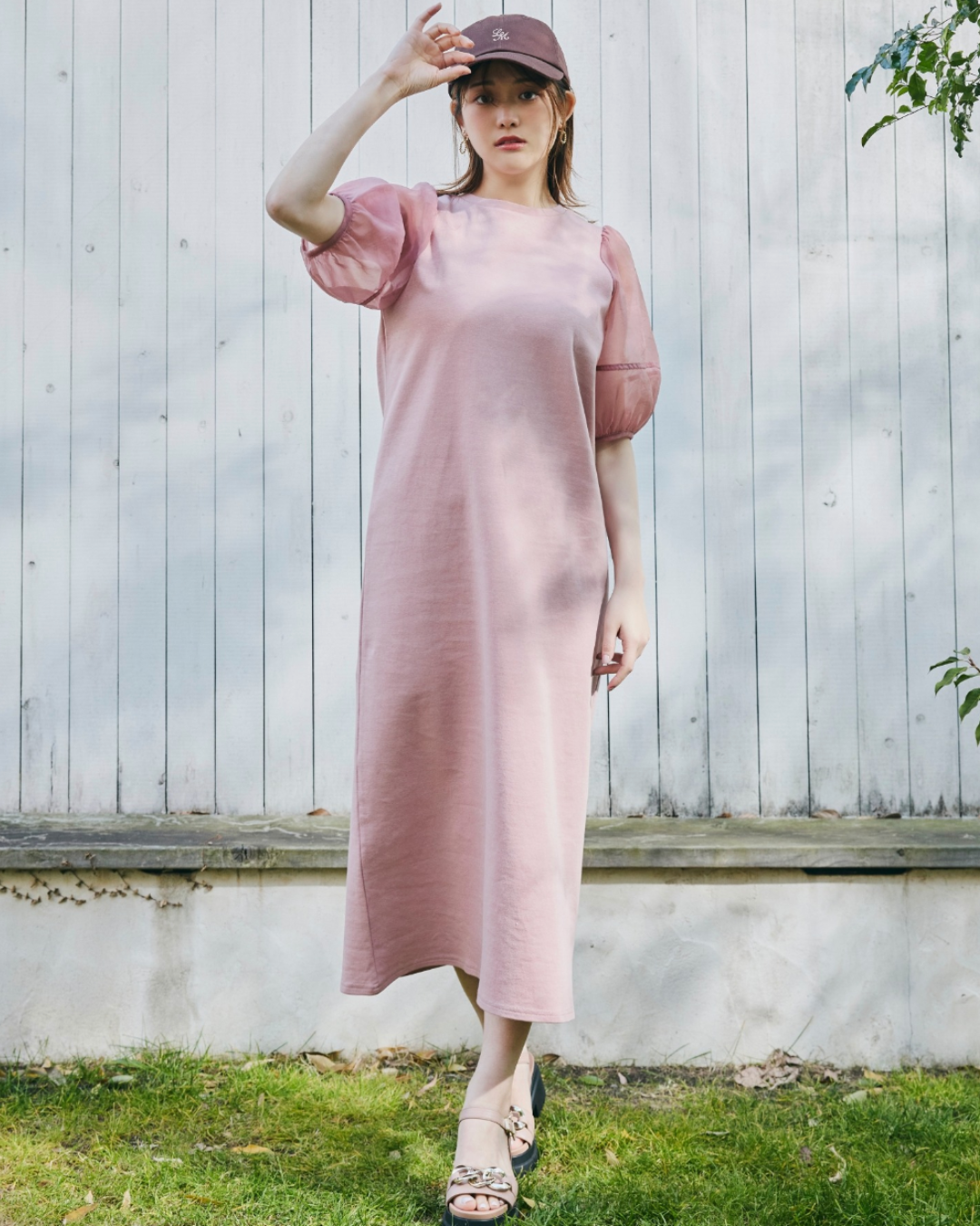 Sheer Sleeve T-shirt dress