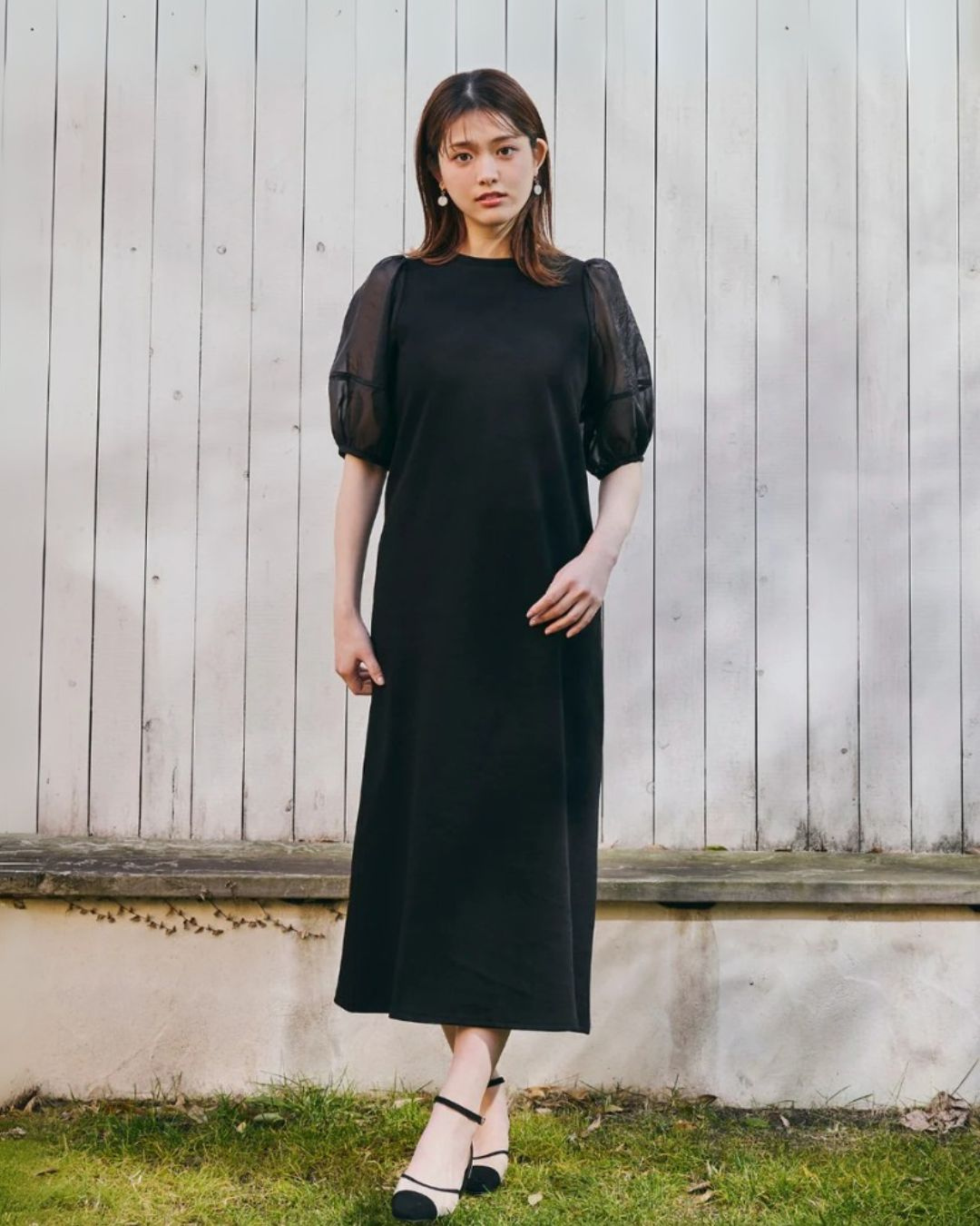 Sheer Sleeve T-shirt dress