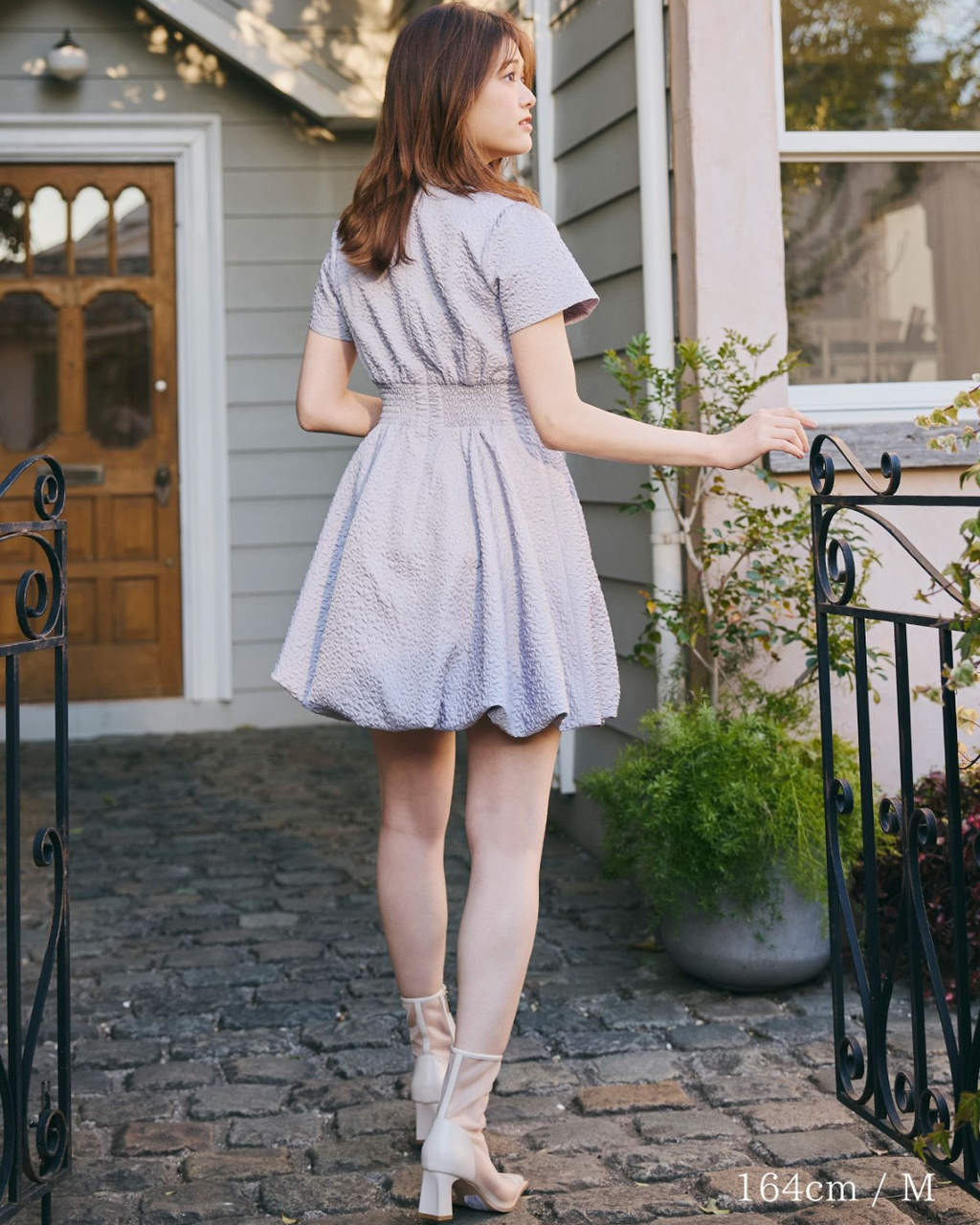 【GirlsAward加藤ナナさん着用】Jacquard Balloon Minidress