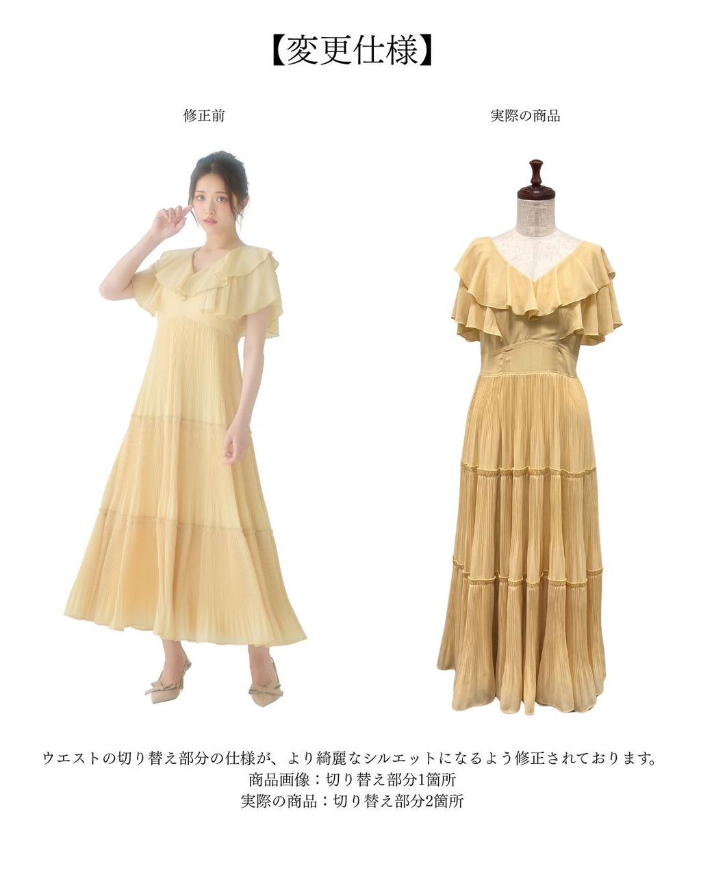 Frill Pleated Tiered Dress