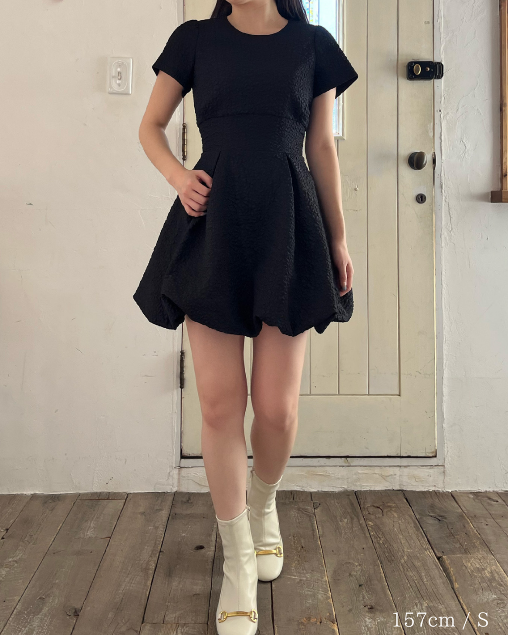 【GirlsAward加藤ナナさん着用】Jacquard Balloon Minidress
