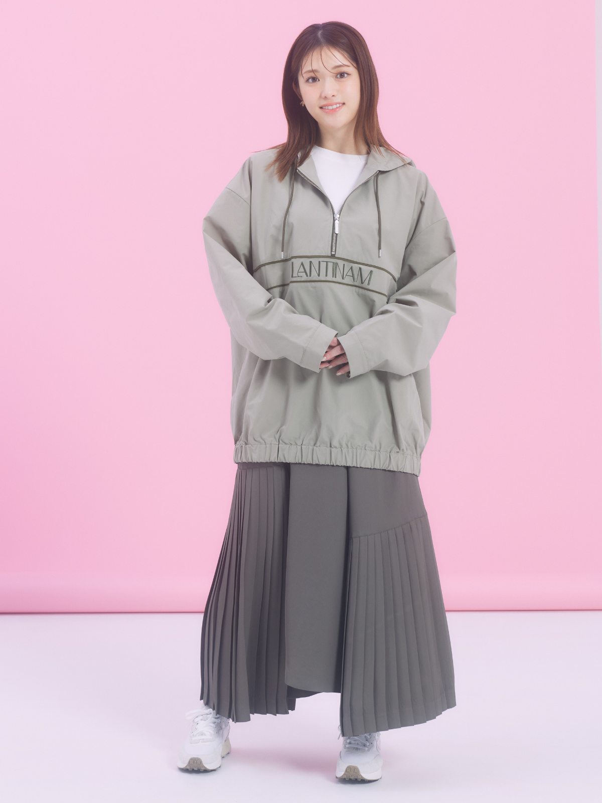 【ユニセックス】Half Zip Anorak Hoodie