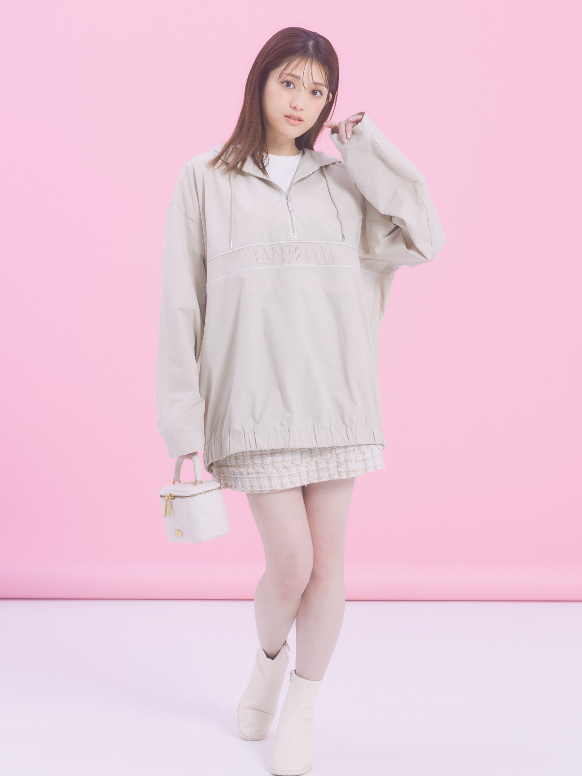 【ユニセックス】Half Zip Anorak Hoodie