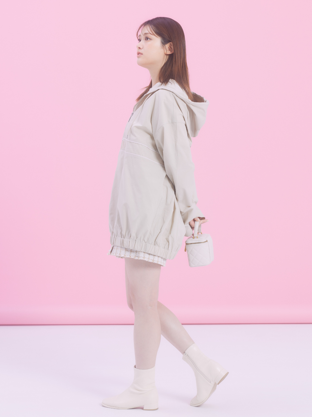 【ユニセックス】Half Zip Anorak Hoodie