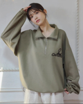 【Unisex】Blade Logo Half Zip Sweat
