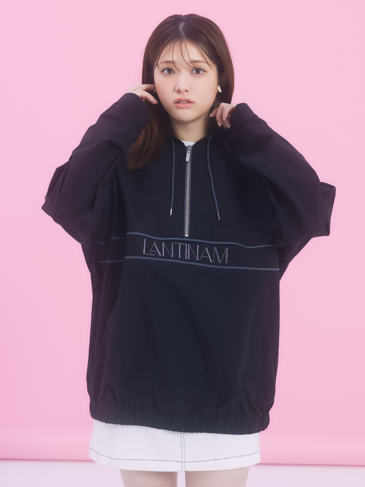 【ユニセックス】Half Zip Anorak Hoodie