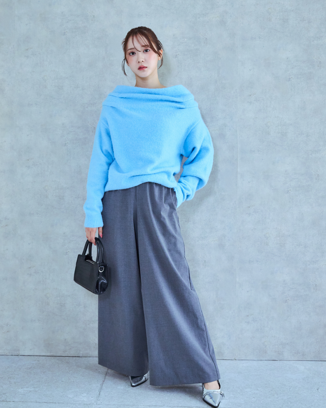 Asymmetry Drape Knit