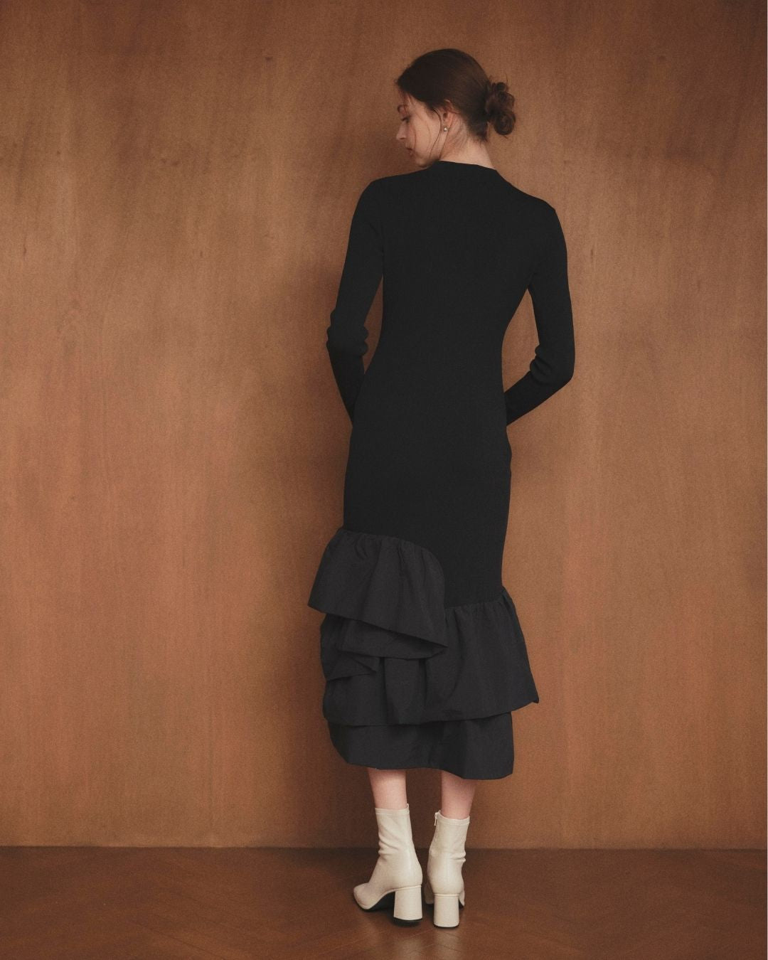 Taffeta Docking Knit Dress