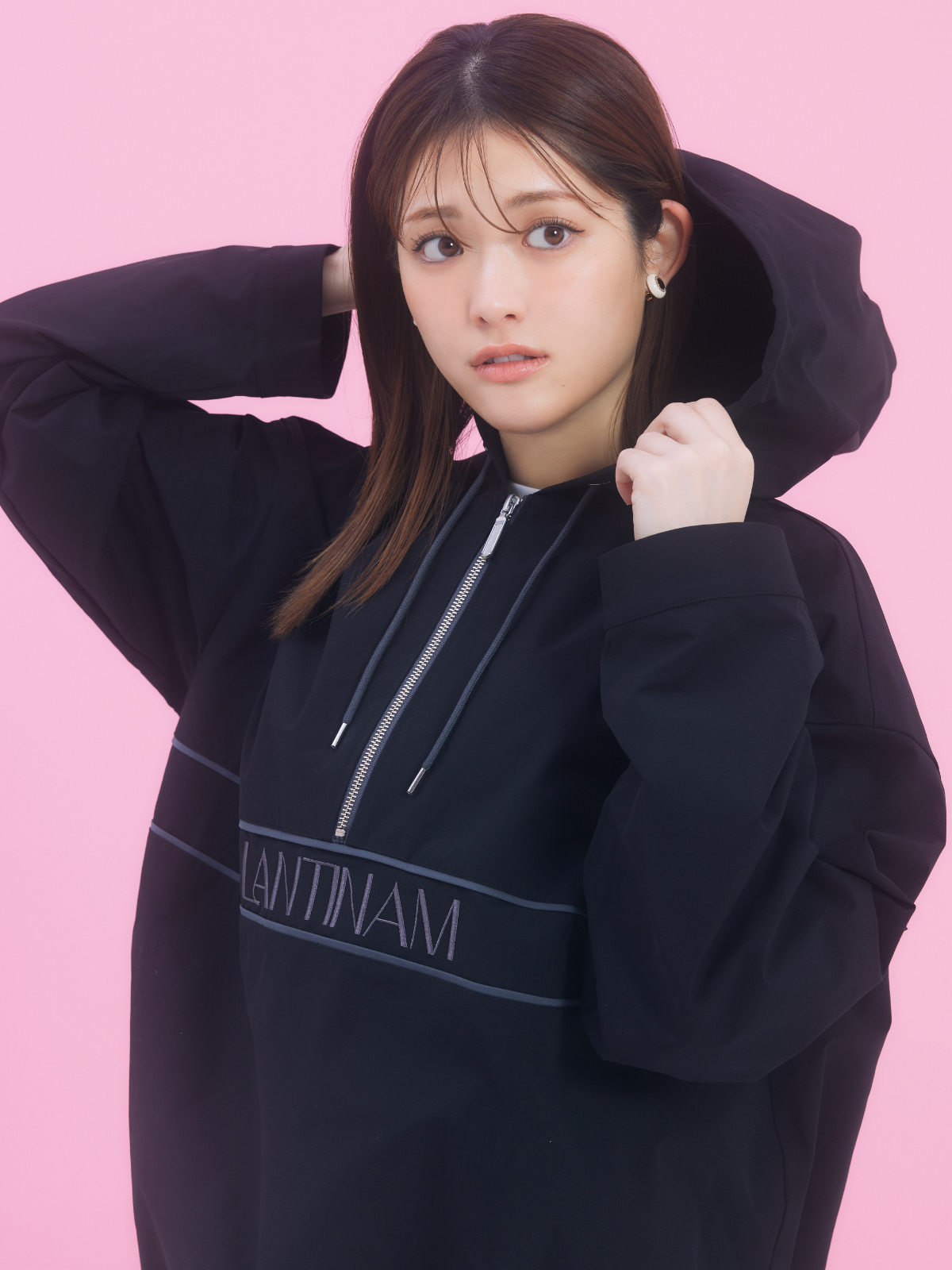 【ユニセックス】Half Zip Anorak Hoodie