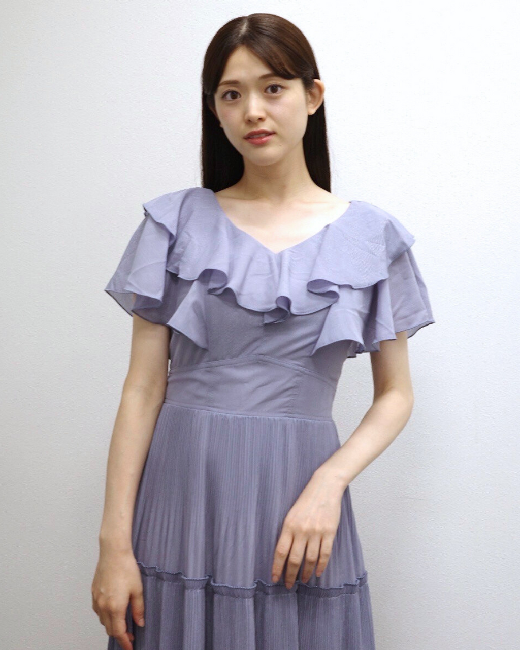 Frill Pleated Tiered Dress