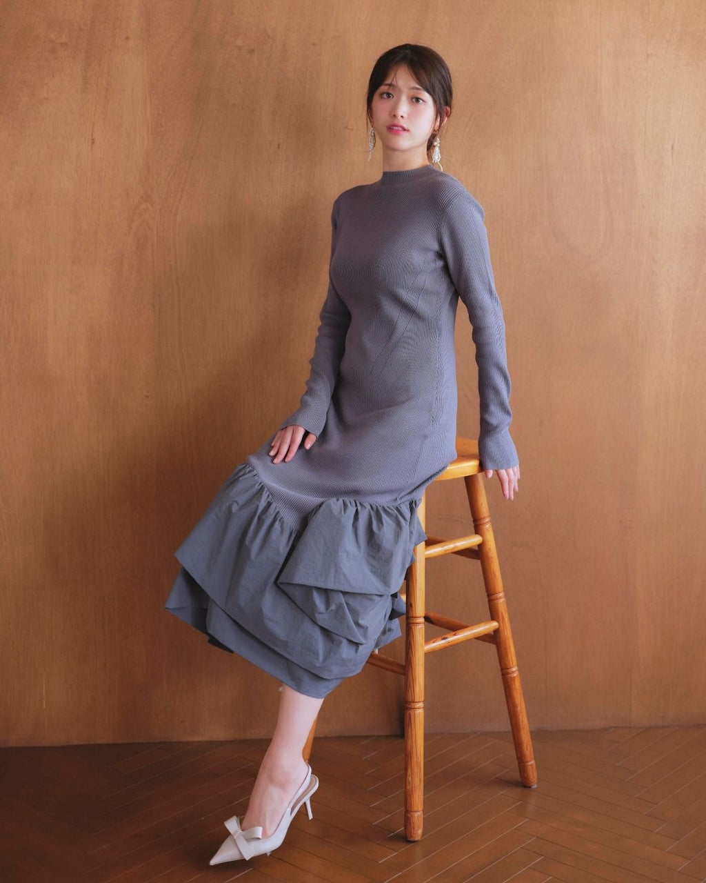 Taffeta Docking Knit Dress