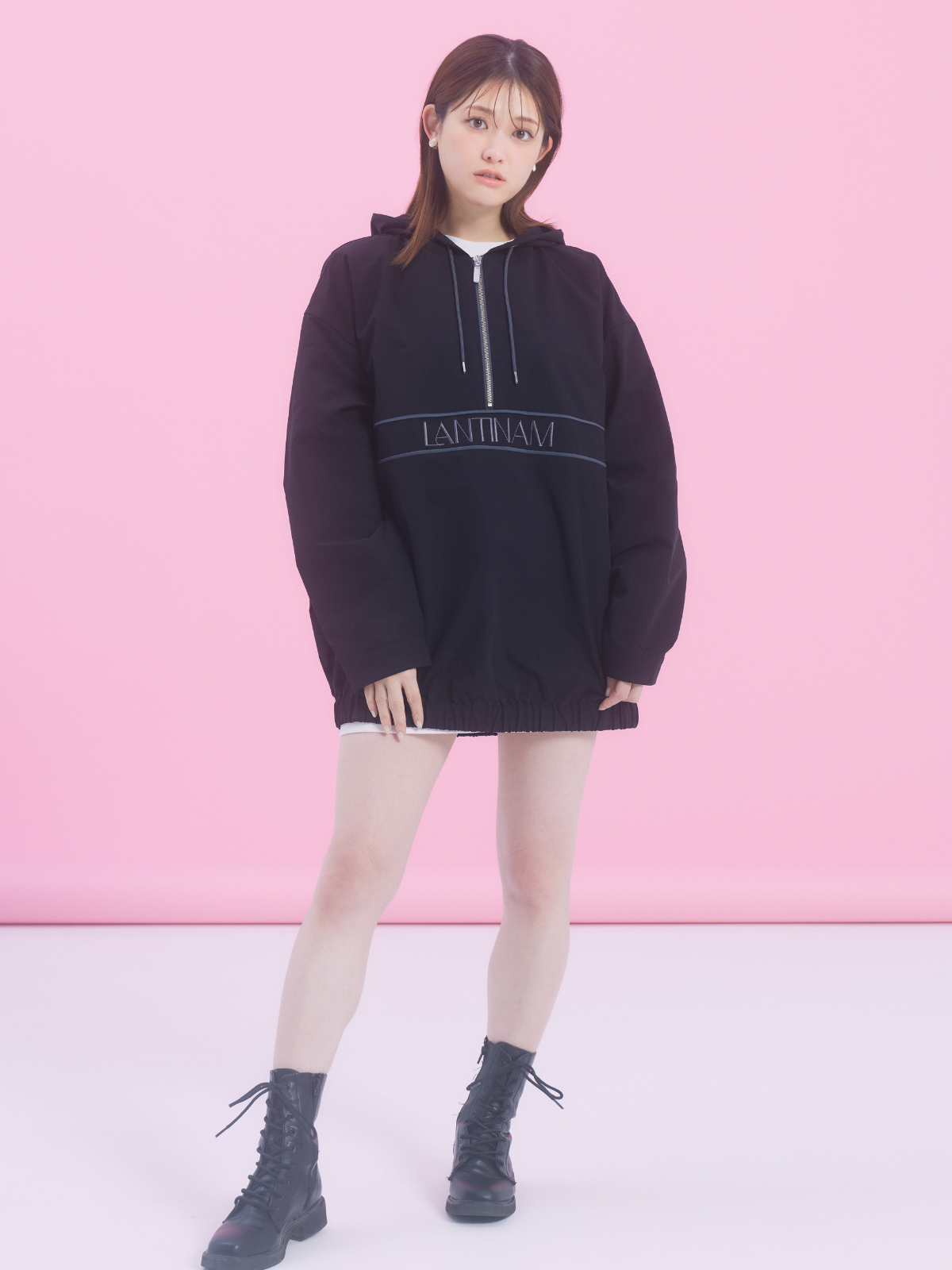 【ユニセックス】Half Zip Anorak Hoodie