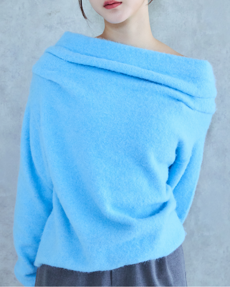 Asymmetry Drape Knit
