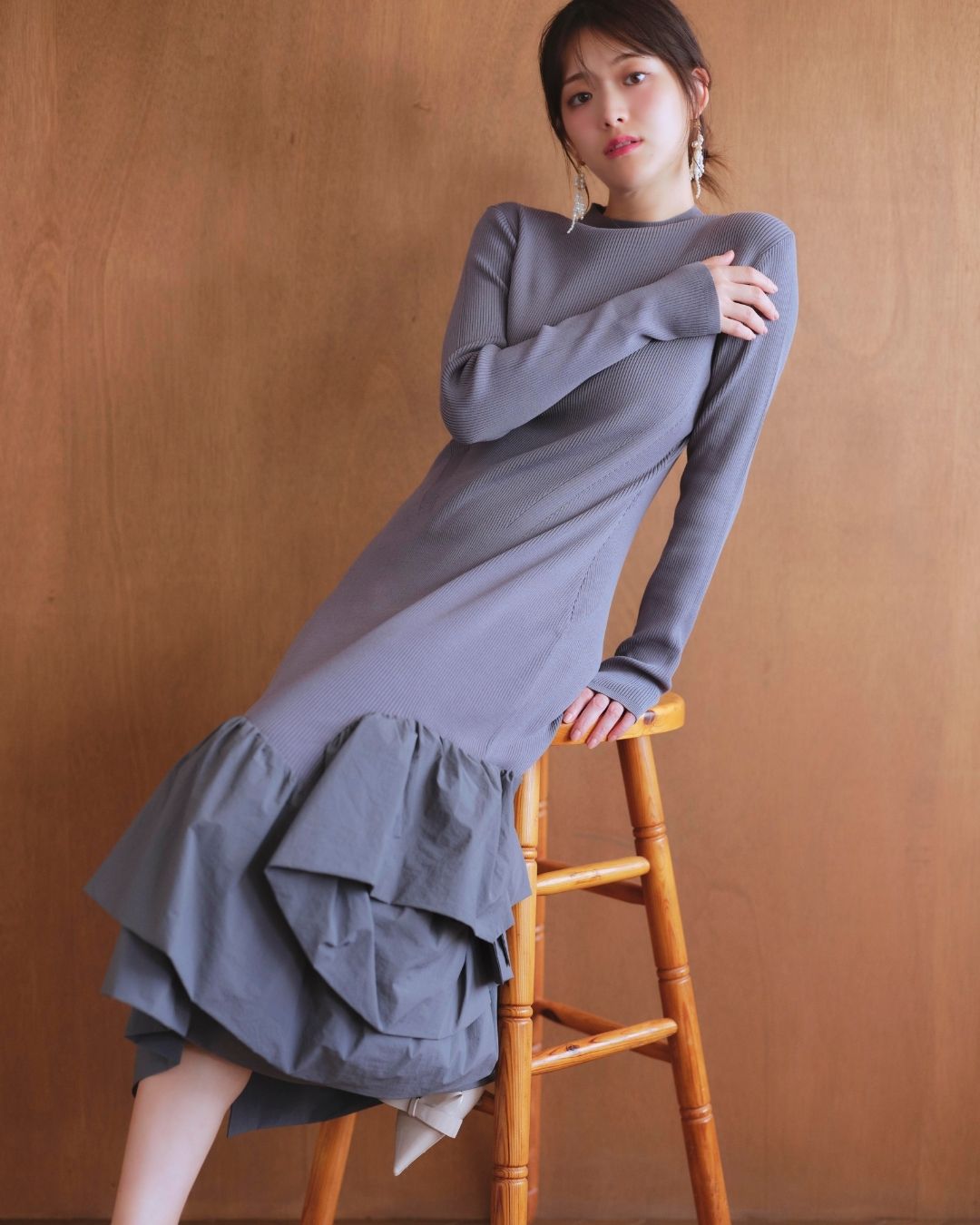 Taffeta Docking Knit Dress