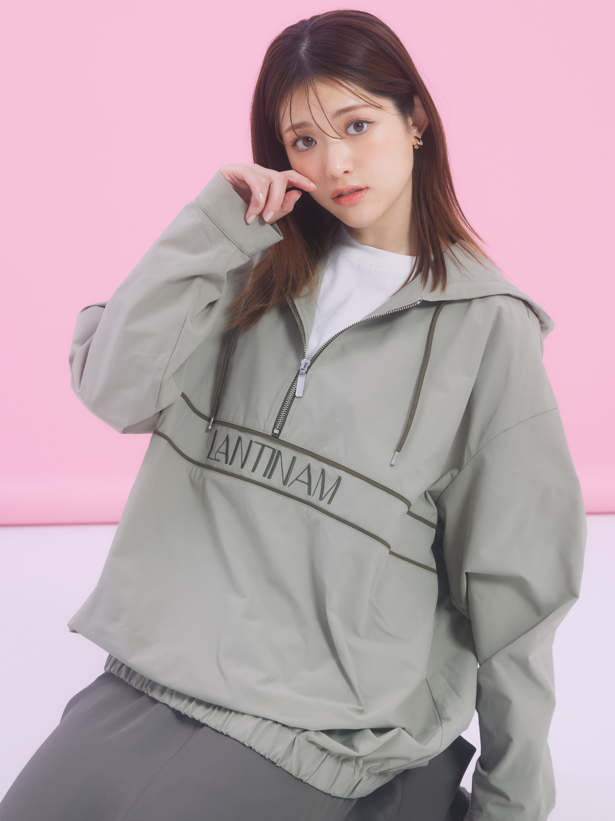 【ユニセックス】Half Zip Anorak Hoodie