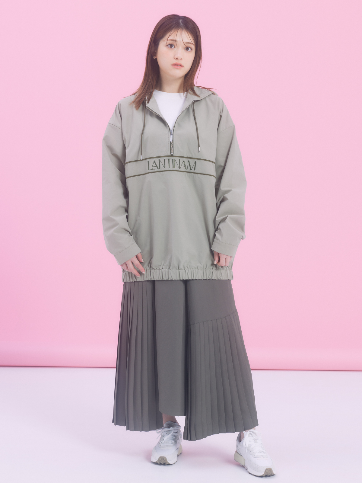 【ユニセックス】Half Zip Anorak Hoodie