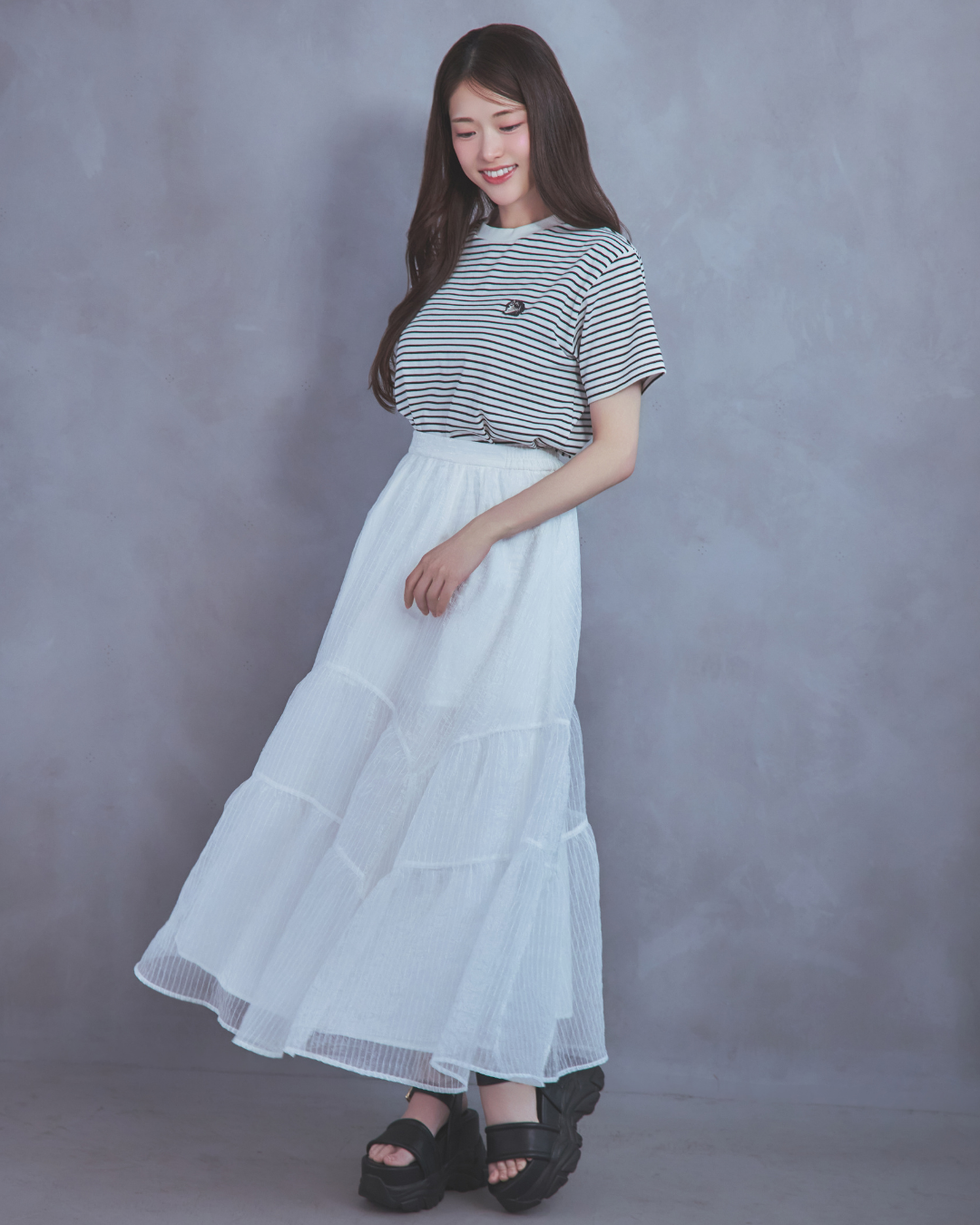 Voluminous sheer skirt