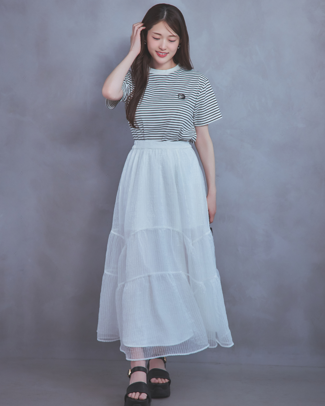 Voluminous sheer skirt