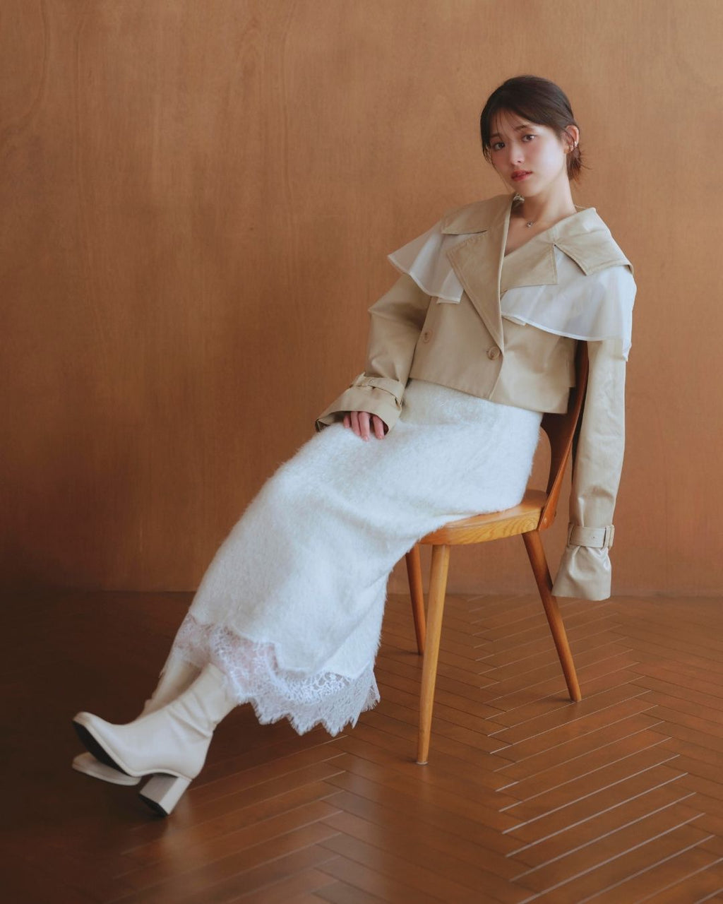 Chiffon Trench Blouson