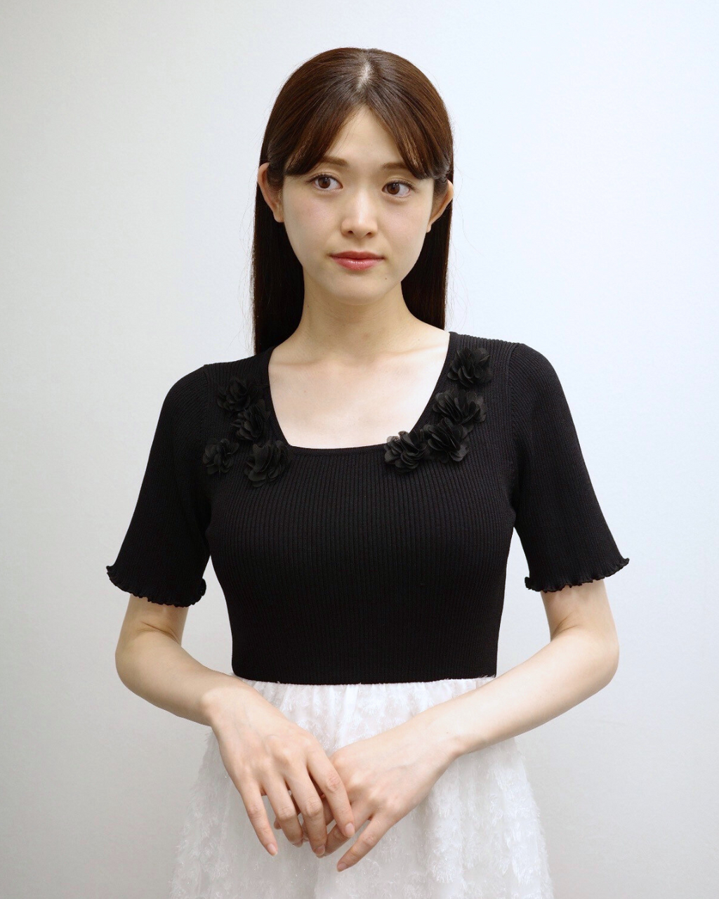 【骨格ウェーブ】Floral Jacquard Knit  Dress