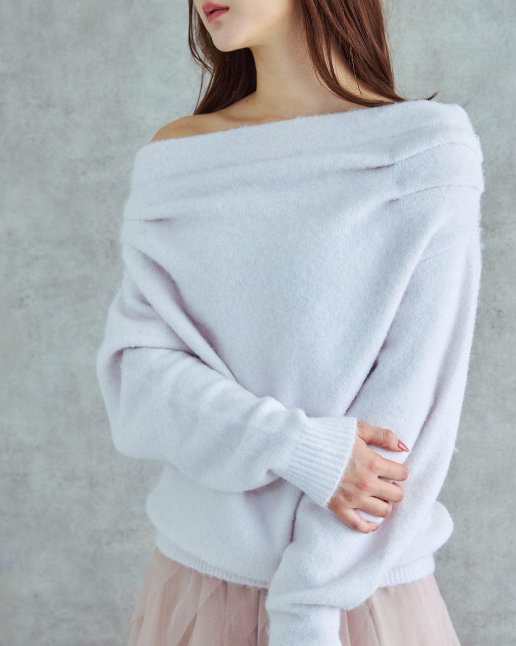 Asymmetry Drape Knit
