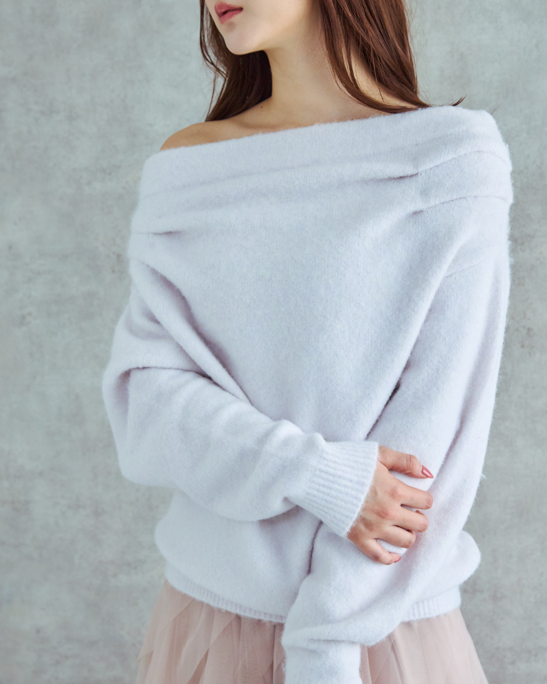 Asymmetry Drape Knit