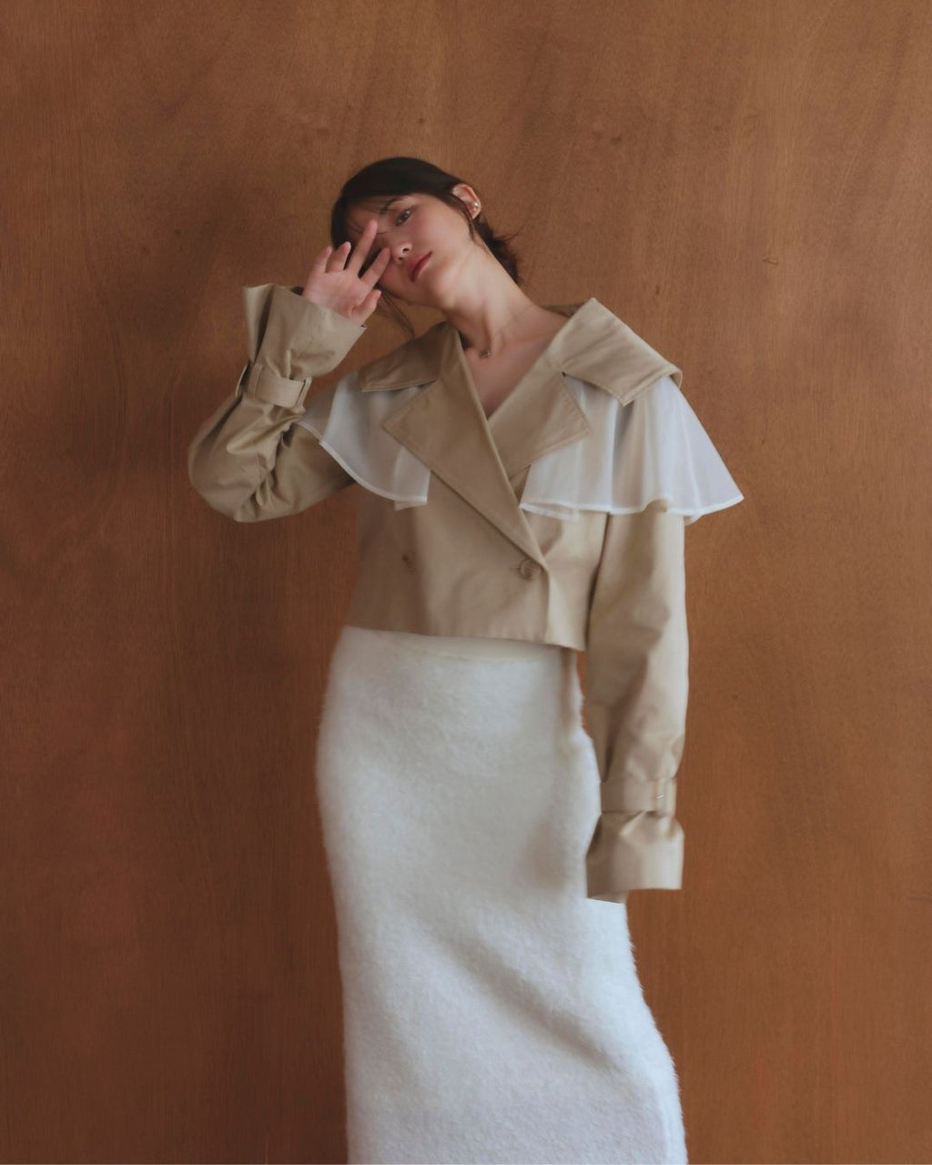 Chiffon Trench Blouson