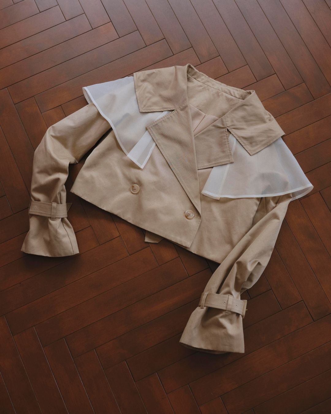 Chiffon Trench Blouson