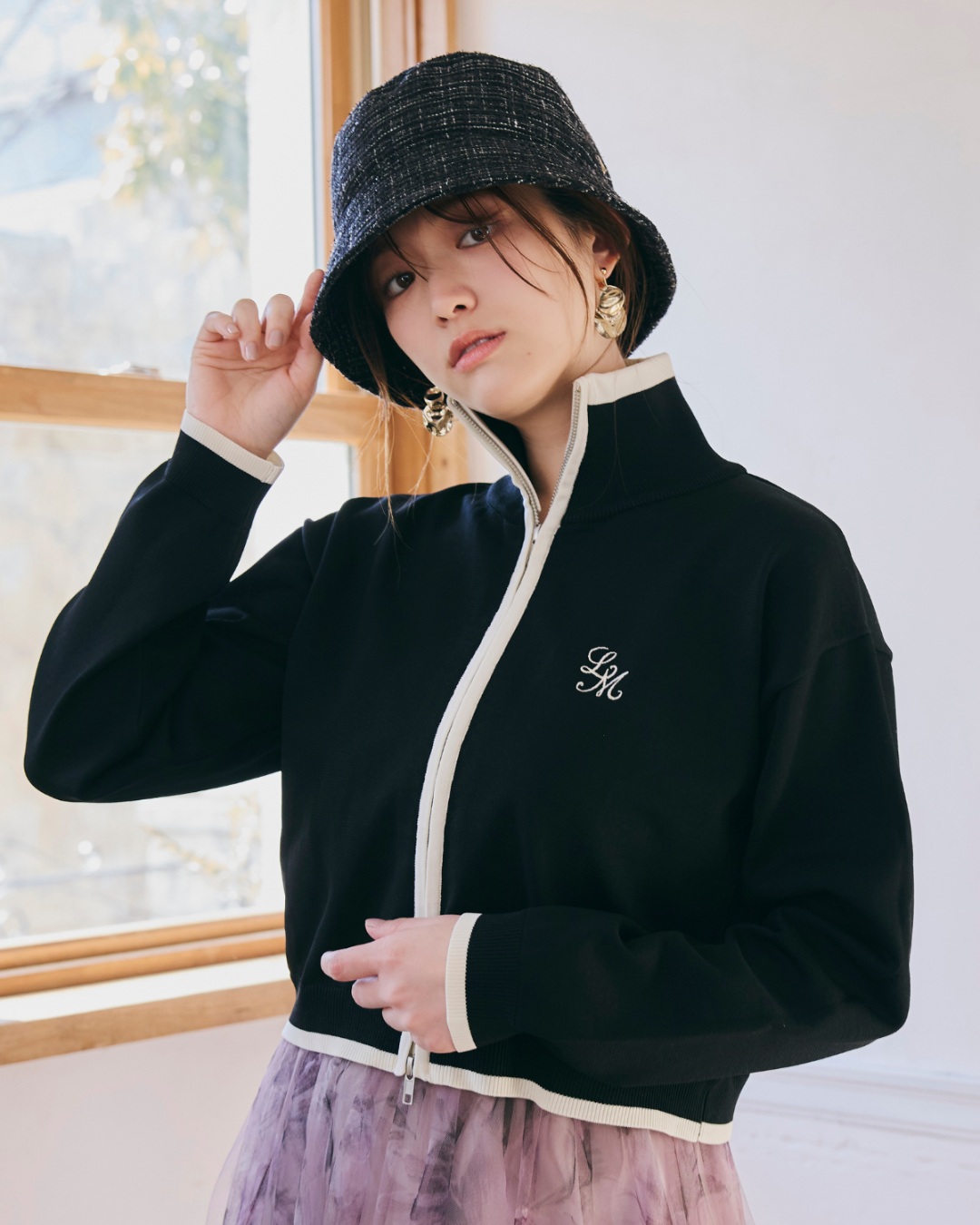 【Unisex】Bicolor Knit Cardigan