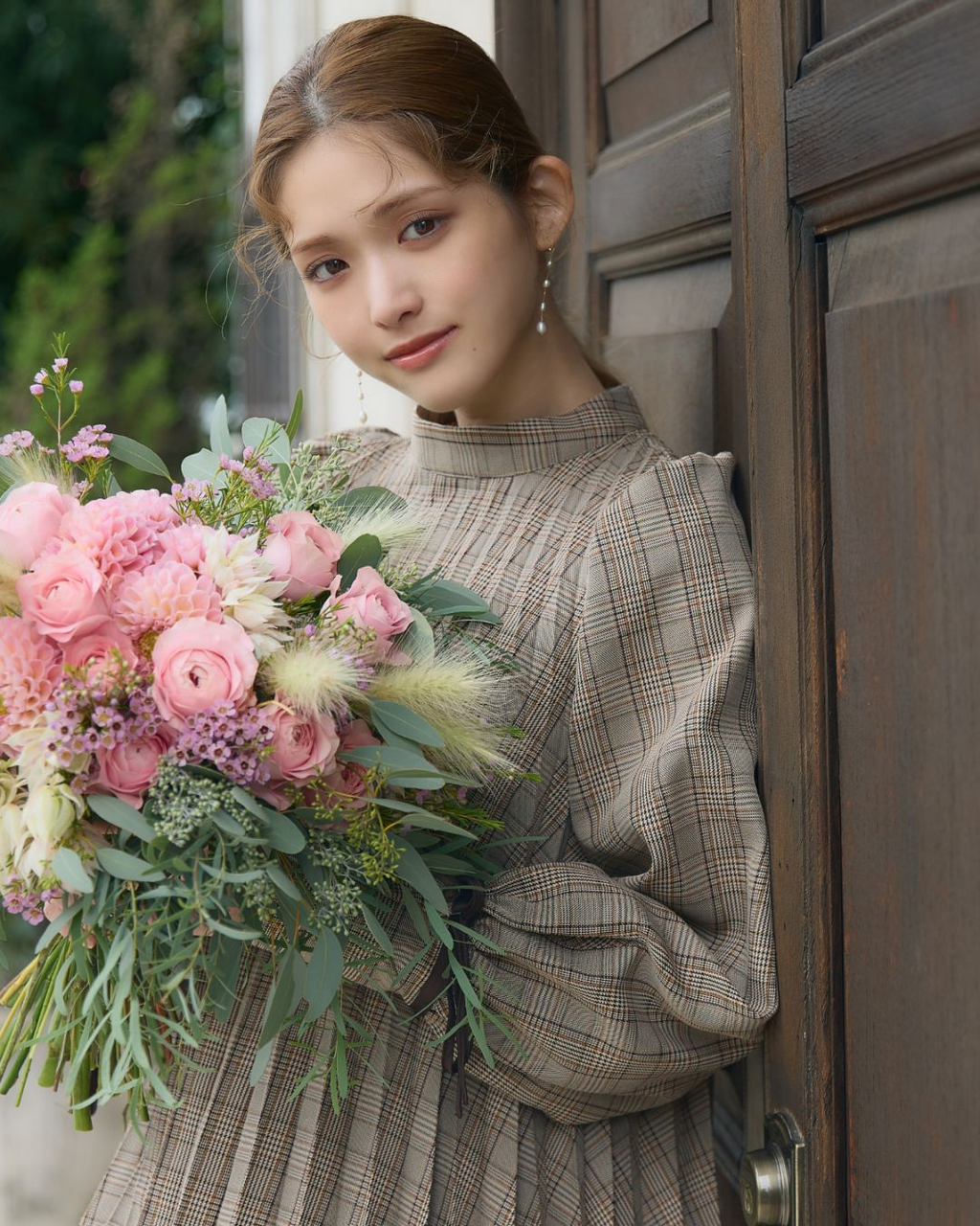 Check Pleats Minidress