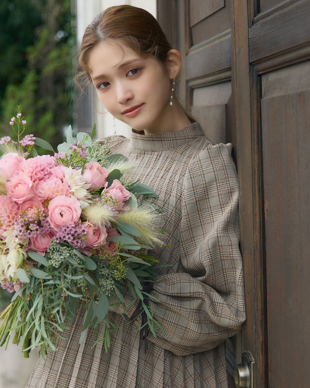 Check Pleats Minidress