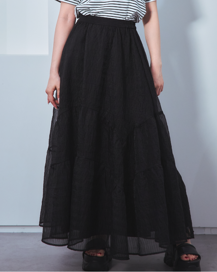 Voluminous sheer skirt