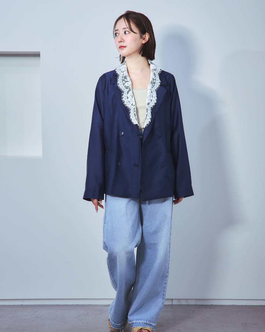 Lace Collar Sheer Jacket