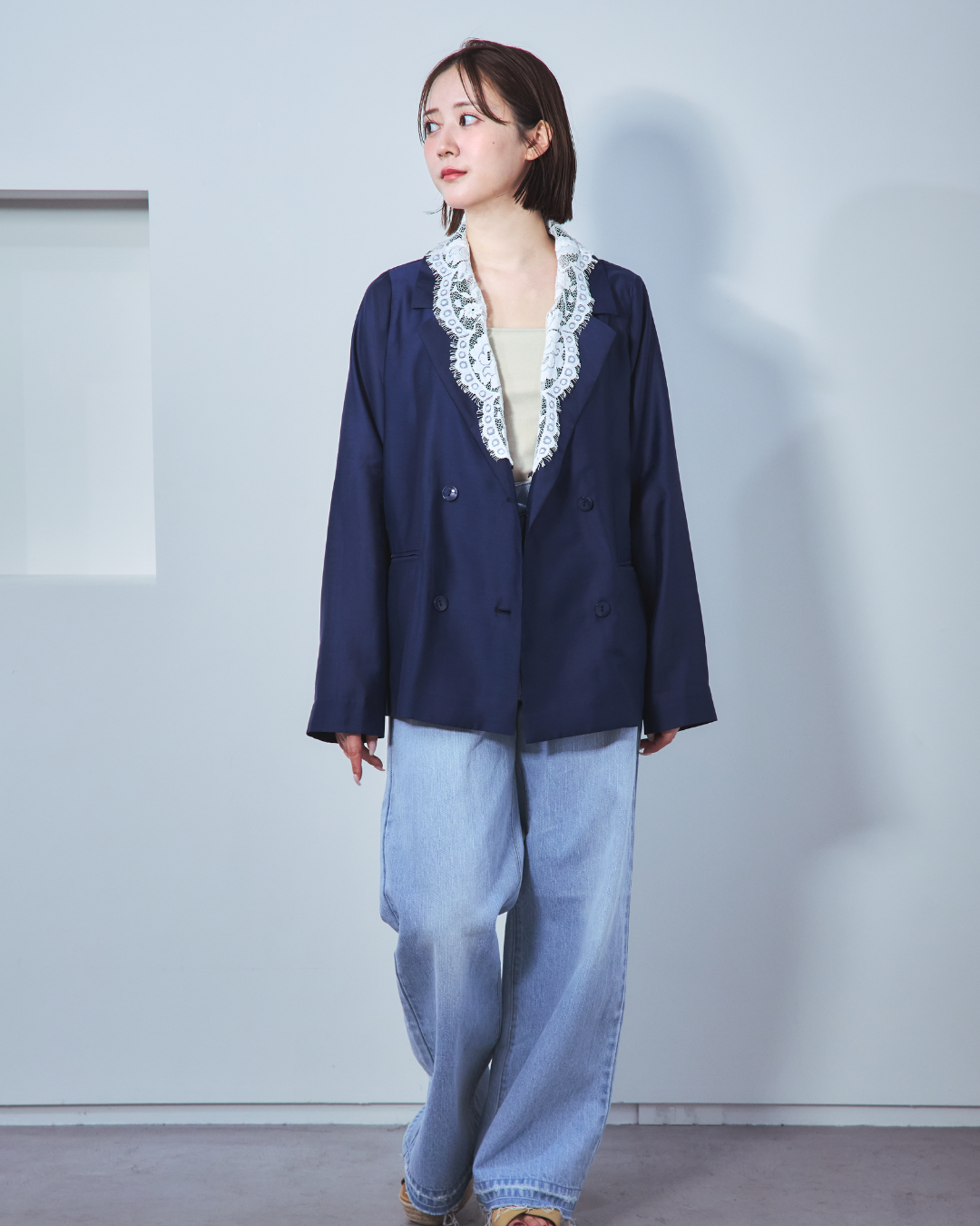 Lace Collar Sheer Jacket
